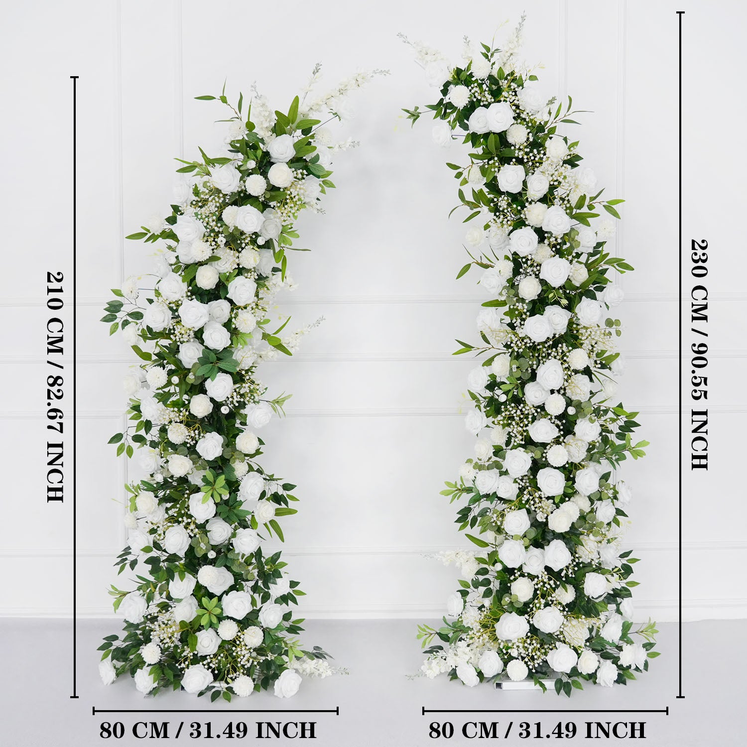 Uflower White Green Rose Floral Arch Wedding Backdrop Decor